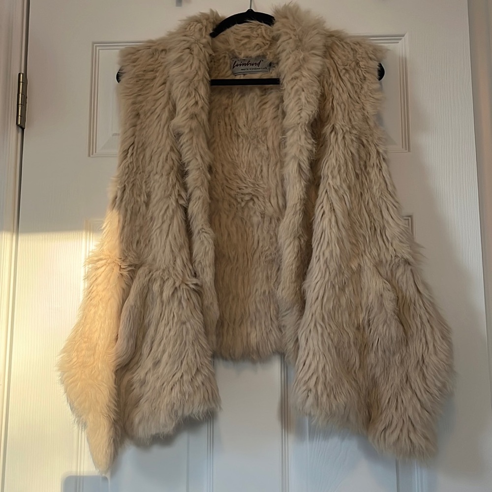 100% rabbit fur vest